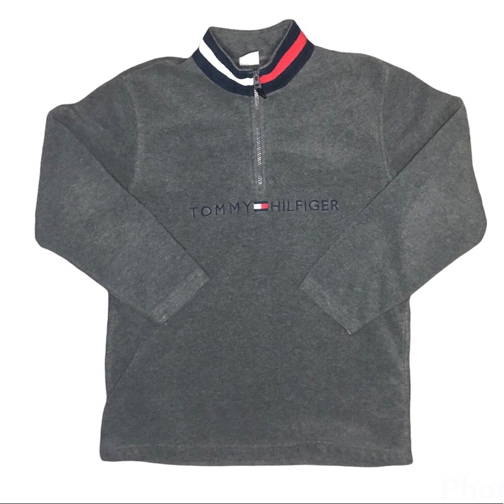 Vintage Y2K Vintage Tommy Hilfiger Fleece Quarter Zip Collard Sweater